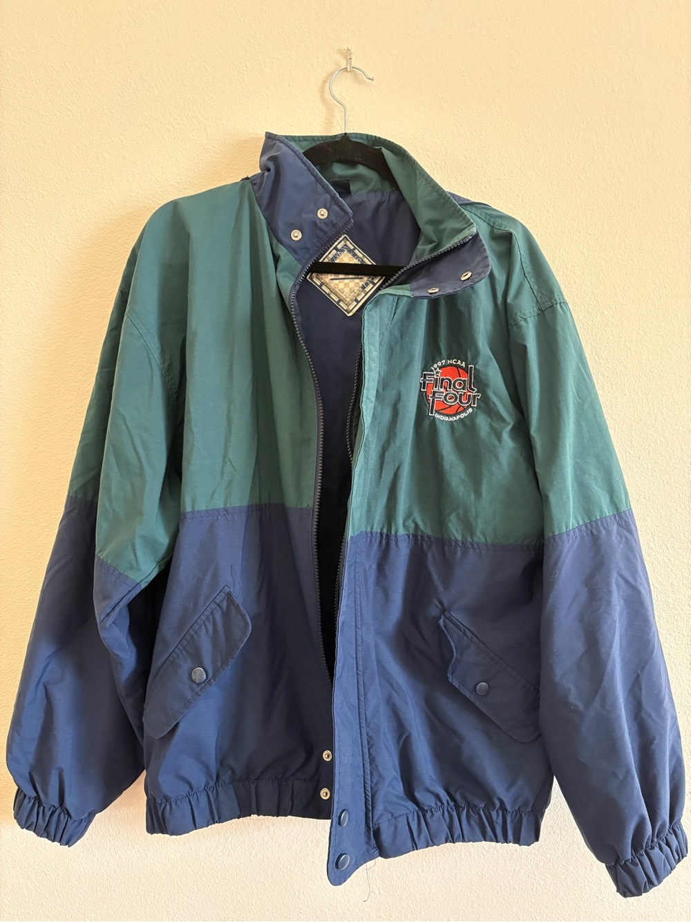 Vintage 90s Gear for Sports 1997 NCAA Final Four Green & Navy Windbreaker Jacket